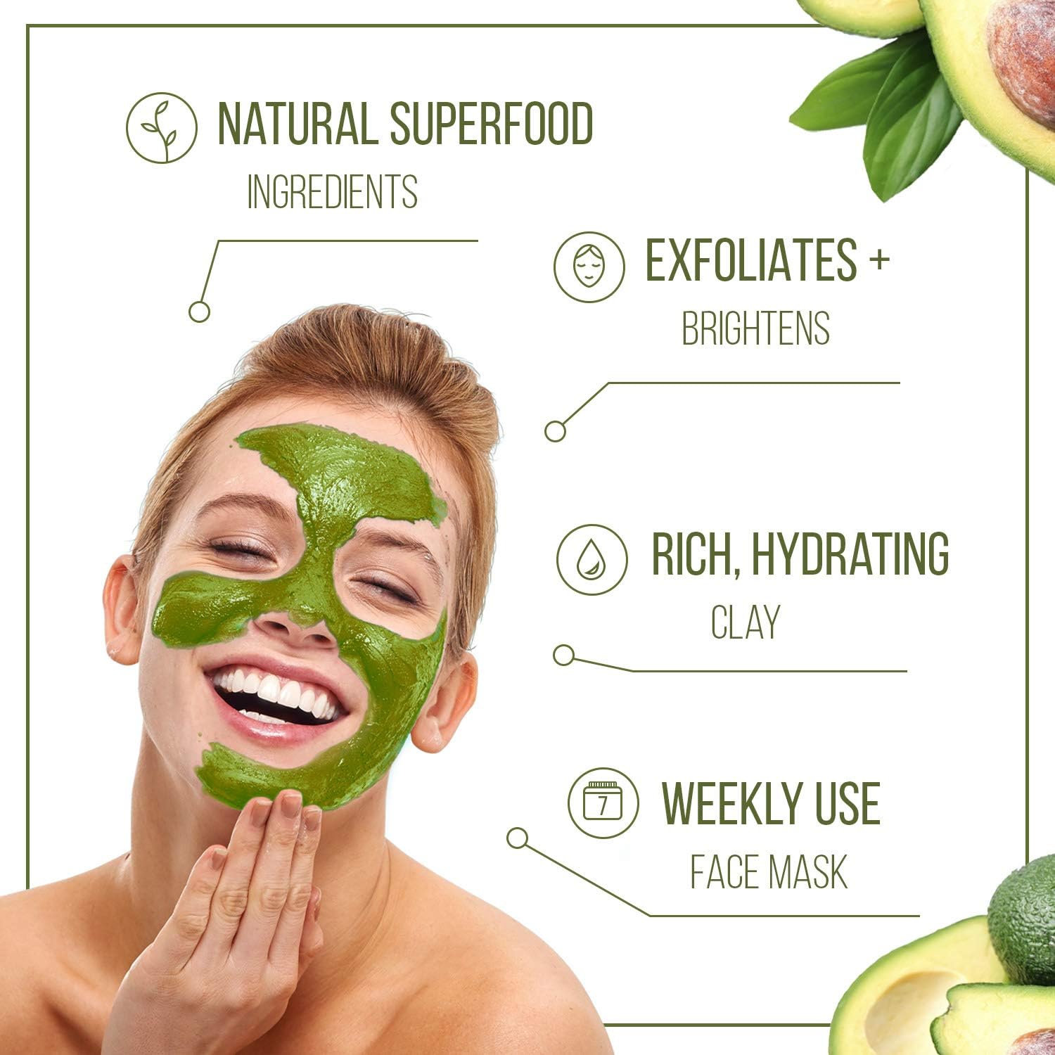 7th Heaven Superfood Avocado Clay Mask by, Brightening and Exfoliating Mask with Avocado and Walnut for a Deep Pore Cleanse - Image 4