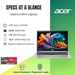acer Aspire 5 Laptop, AMD Ryzen 3 5300U Quad-Core