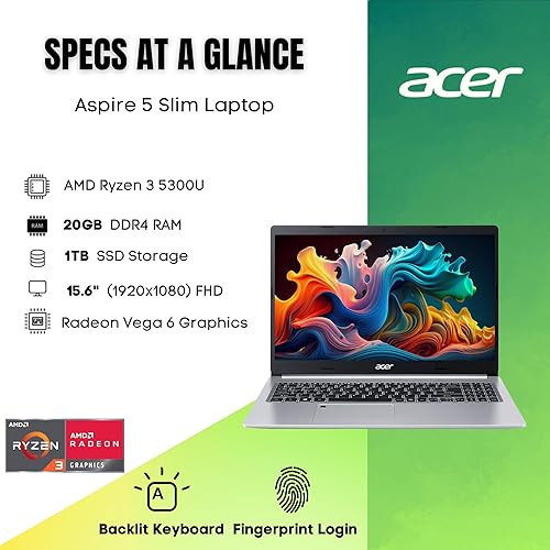 Vega Amd Ryzen 5300u Acer Aspire Laptop, AMD Ryzen 5300U Quad-Core