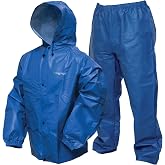 FROGG TOGGS Men's Pro Lite Rain Suit, Waterproof Rain Jacket and Pant Set | Adjustable Neoprene Cuffs, Fully Covered Front Zipper With Storm Flap, Plus Adjustable Draw Cord Collar
