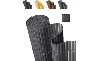 Paramondo PVC Privacy Fence Screen 14mm 3-Rib Reinforced Textured Fence Panel - No-Drill Balcony & Garden Cladding with Wind 