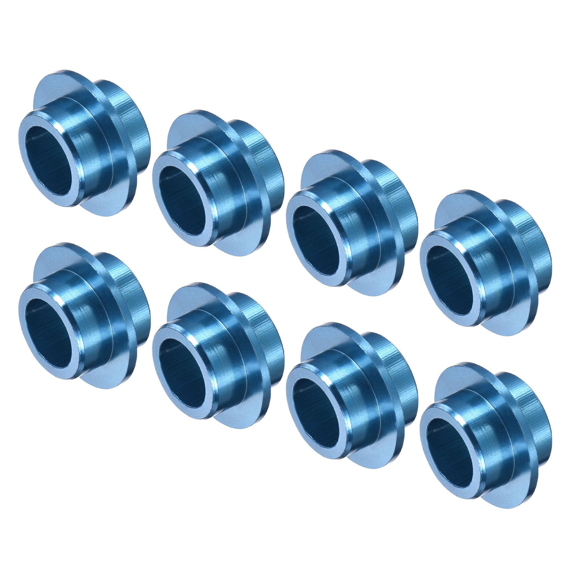 M METERXITY 8 Pack Spacers - Inline Axle Bushing Wheel Center Spacer Aluminum, Apply to Roller Skating/Outdoor Sports (0.4" H, Blue)