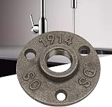 TICFOX 10Pcs 1/2" Cast Iron Floor Flange 3 Hole Pipe Fitting Steampunk Base DN15 view 3