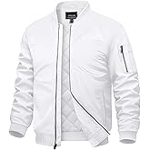 Cotrasen Mens Bomber Jacket Fall Winter Warm Windbreaker Casual Full Zip Padded Coats with Pockets