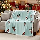 Catalonia Christmas Elf Sherpa Throw Blanket, Xmas Theme Throws, Plush Fleece Couch Blanket, Super Soft, Comfy, Cozy, Fluffy, Ugly