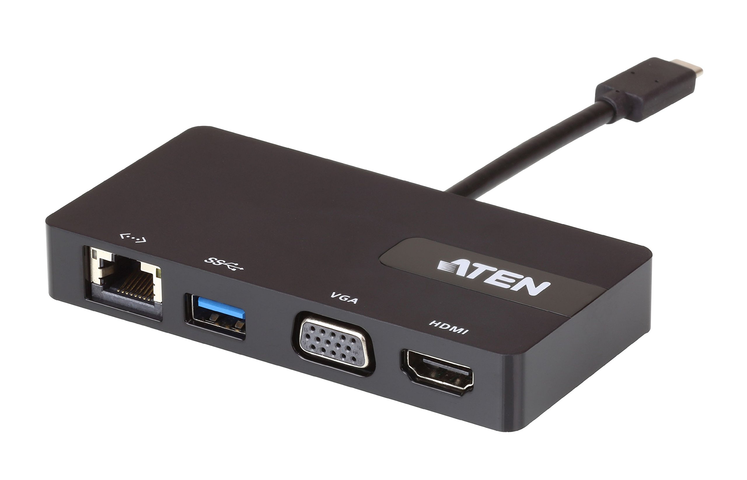ATEN UH3232 USB-C Multiport Mini Dock | Docking Station, Black