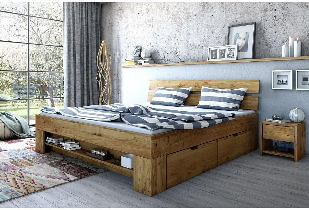 moebelstore24 Letto per futon Sara, in legno di rovere massiccio