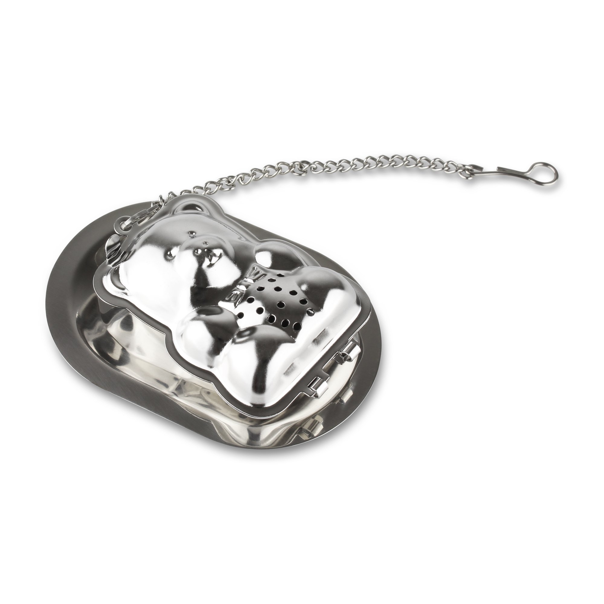 Café Ole TI-BEAR/C Thé Stål Bear Shaped Stainless Steel Strainer for Loose Tea Leaves and Spices Infusion, 7 x 4.5 x 2.5 cm