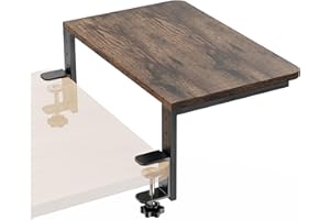 ART-GIFTREE Desk Extender, 15-inch Clamp-On Desk Shelf, Height-Adjustable Desktop Shelf Organizer for Monitors Office and Gaming Accessories, Arm Support Table Extension, 44lbs Heavy Duty, DarkBrown