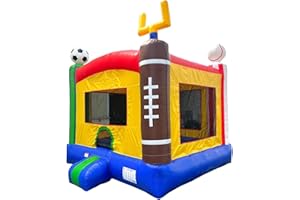 HERO KIDDO HeroKiddo Sports Commercial Grade Bounce House for Kids and Adults (with Blower), Basketball Hoop, Outdoor Indoor, Birthday Party, Rental Quality, Big Inflatable, All Seasons