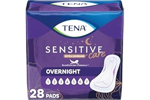 Tena Incontinence Pads, Bladder Control & Postpartum for Women, Overnight Absorbency, Extra Coverage, Sensitive Care - 28 count