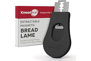 KNEADACE Extractable & Magnetic Bread Lame Dough Scoring Tool - Professional Sourdough scoring tool for Sourdough Bread baking & Bread Making Tools - Scoring Patterns booklet & 5 Razor Blades