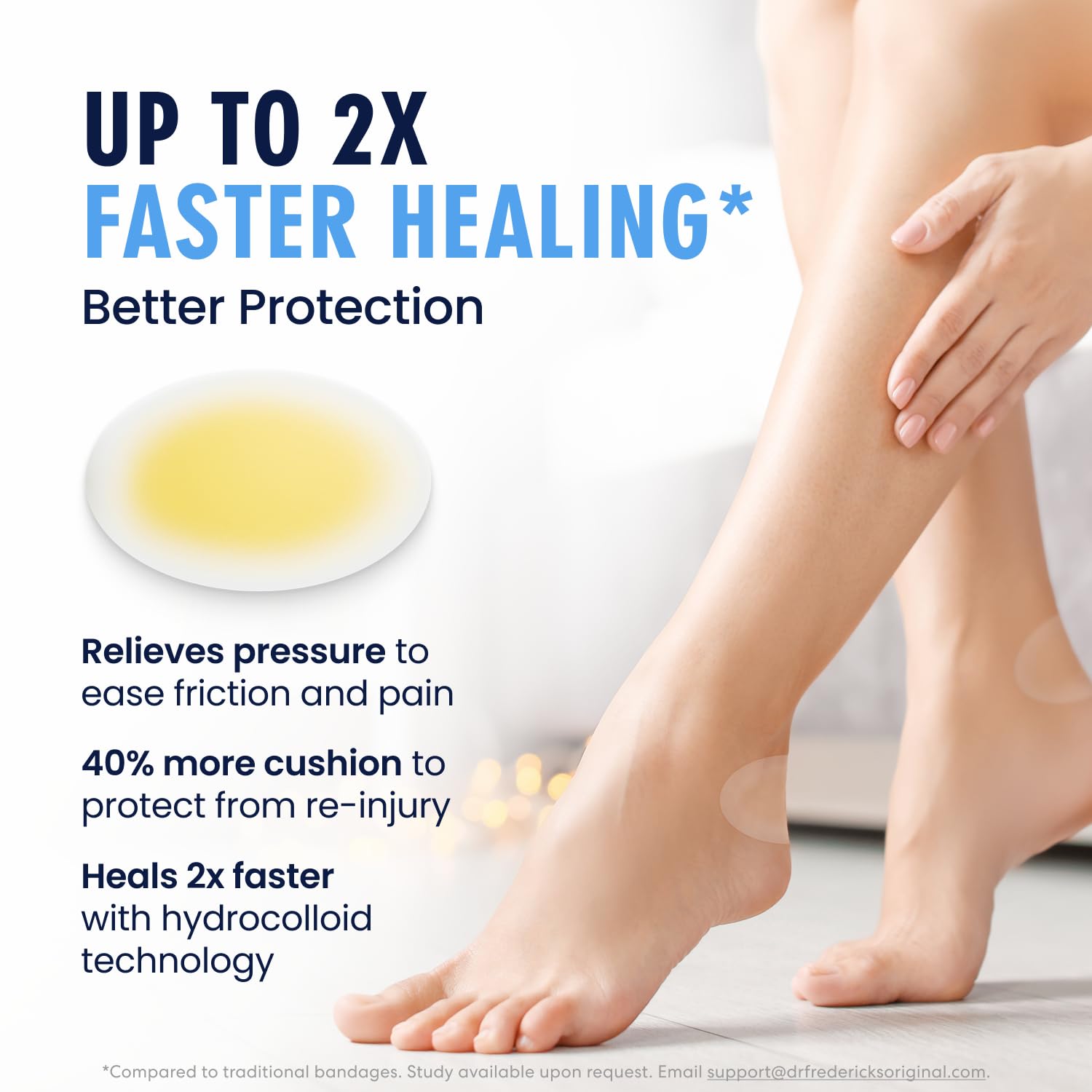Dr. Frederick's Original Better Blister Bandages - 12ct - Water Resistant - 40% More Cushioning - Hydrocolloid Bandages for Foot, Toe, & Heel - Blister Pads for Prevention & Recovery - Variety Pack