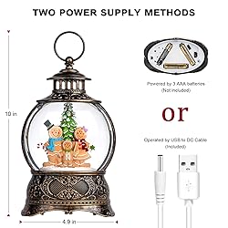 Christmas Snow Globe Lantern Water Glittering