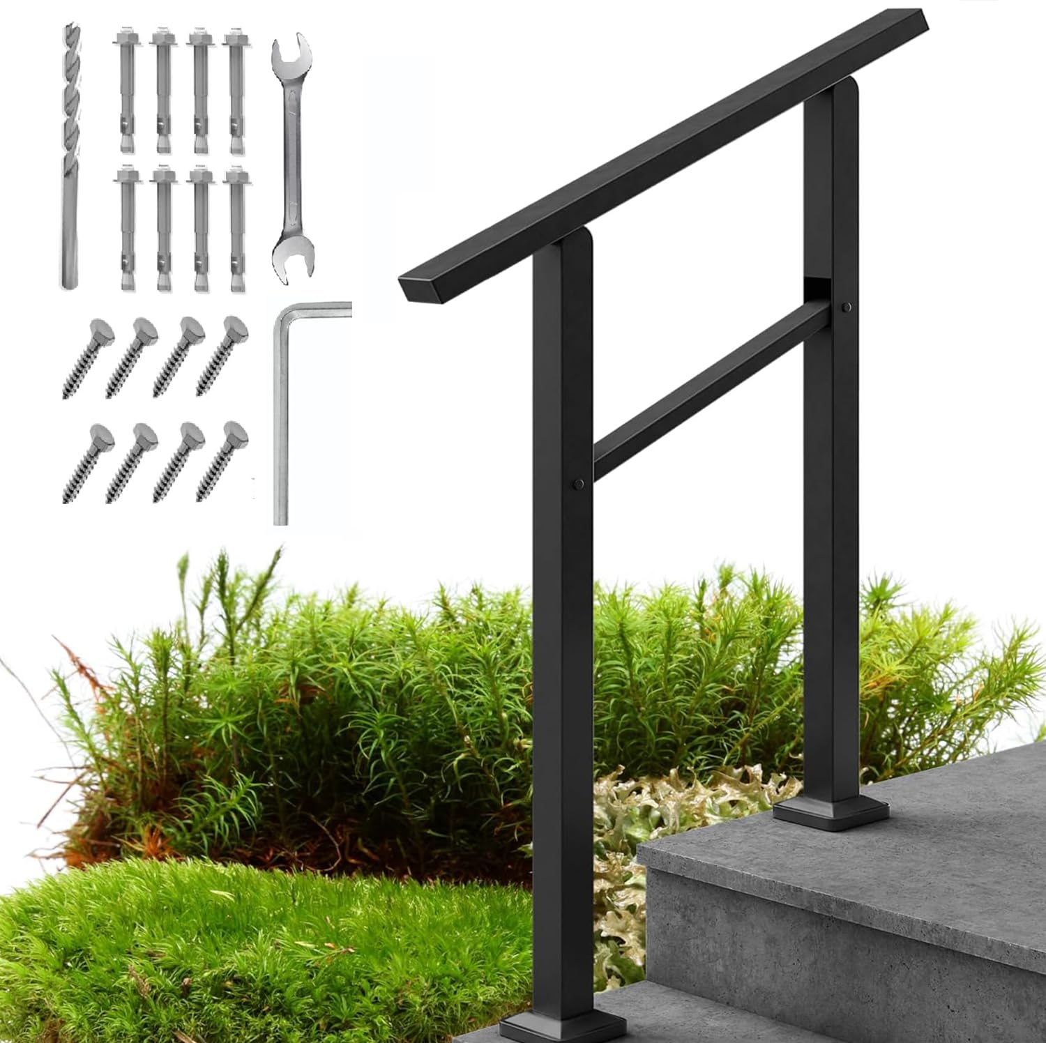 Hand Rails for Outdoor Steps,2 Step Stair Handrail & Indoor Stair