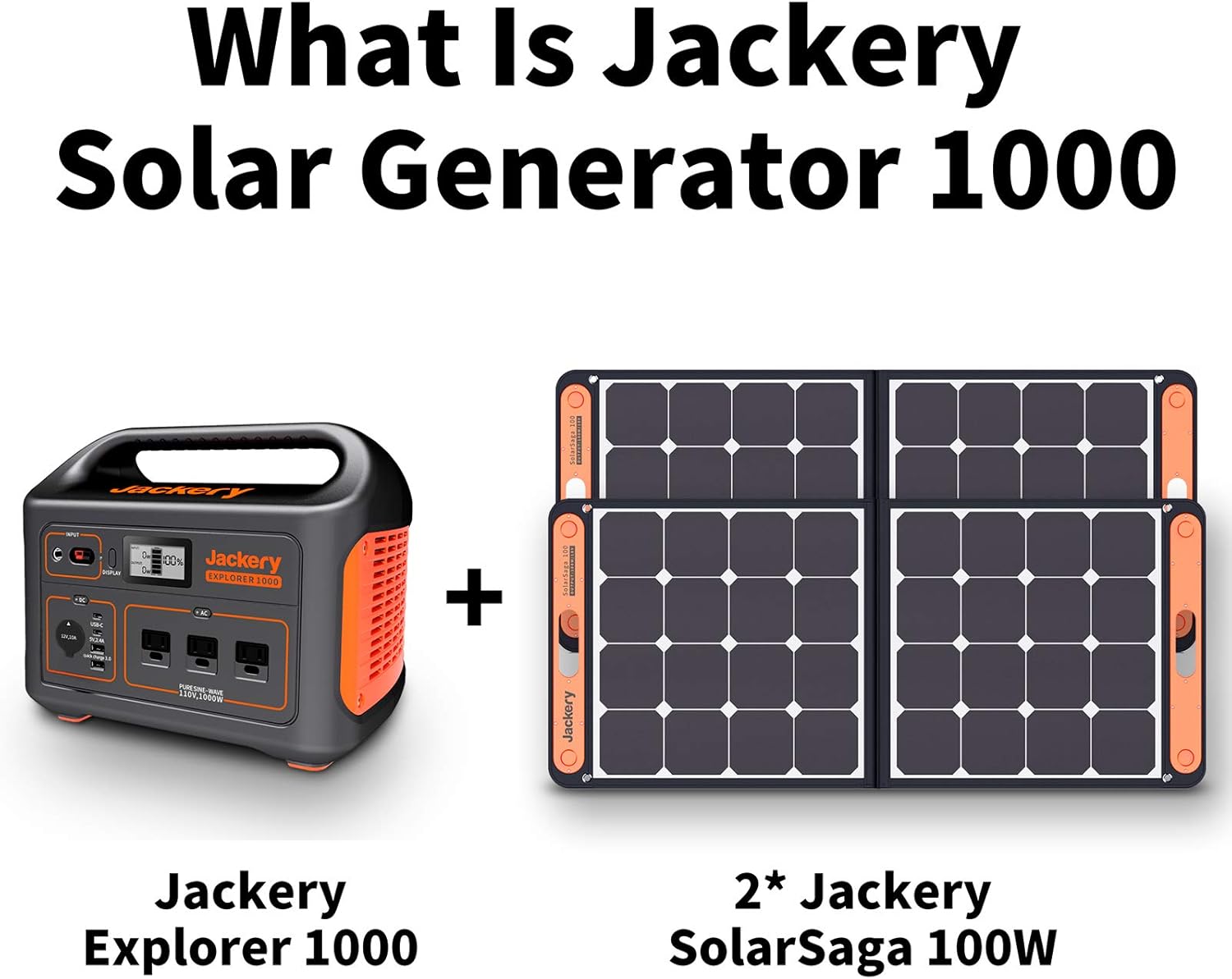 Amazon Com Jackery Solar Generator 1000 Explorer 1000 And 2x Solarsaga 100w With 3x110v 1000w Ac Outlets Solar Mobile Lithium Battery Pack For Outdoor Rv Van Camping Emergency Home Improvement