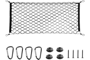BAILALIBO Cargo Net Stretchable, Adjustable Elastic Trunk Mesh Nets with Metal Hook Universal for SUV, Jeep, Trucks, Car Exterior Accessories for Secure Storage (35.4x15.8 inch)