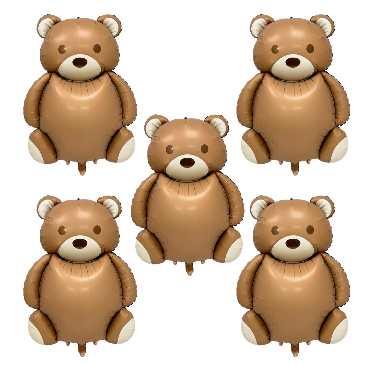 USHXVG 5 Pieces Brown Bear Balloons, Animal Balloons, Cute, Creative, Children's, Fun, Party Decoration, Animal Theme Party Decorations