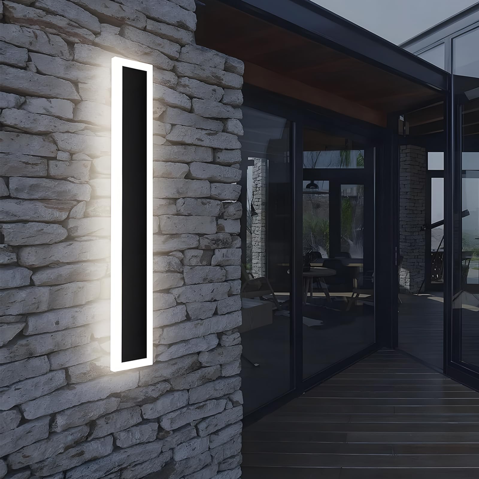 ZTWLEED LED Outdoor Wall Lights,8W Wall Lamp Cool White 6000K,Waterproof Exterior Acrylic Long Outdoor Wall Light for Garden Villa Porch Terraces Garage,40CM — image 1