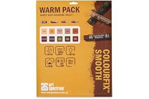 Art Spectrum Colourfix Smooth Pastel Paper - Warm Tones, 9" x 12", Pkg of 10 Sheets