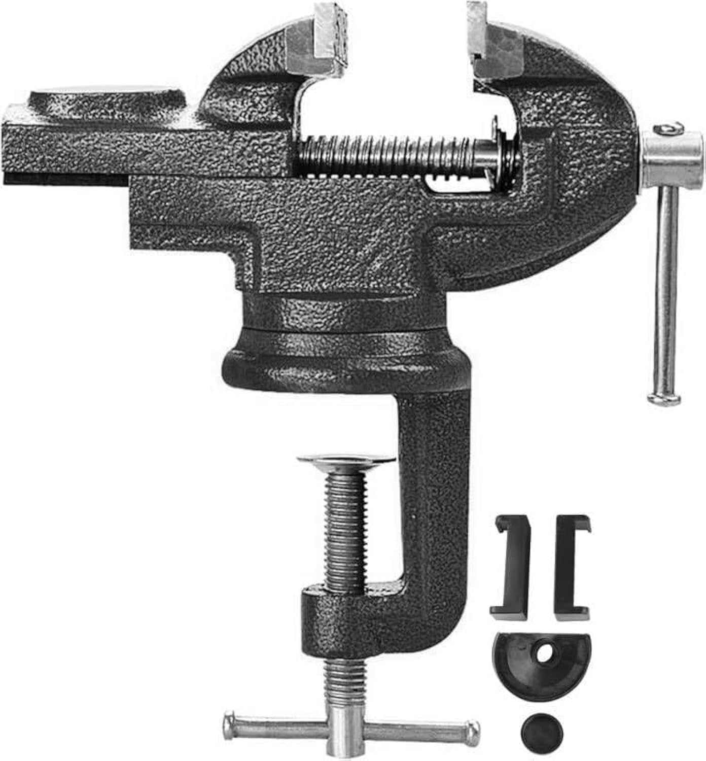 Table Vice Clamp 60mm，360 Degrees Rotating Universal Clamp Units Vise，Workbench Vice for Woodworking/Drilling/Metalworking etc