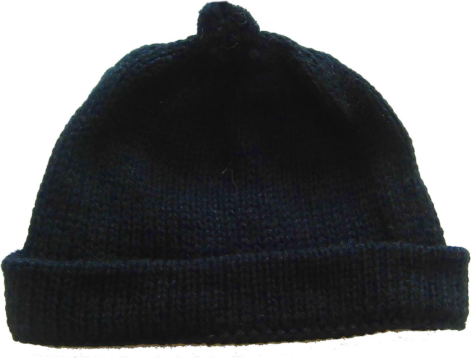 Unisex Black Beanie Hat, Peruvian Alpaca Wool One Size