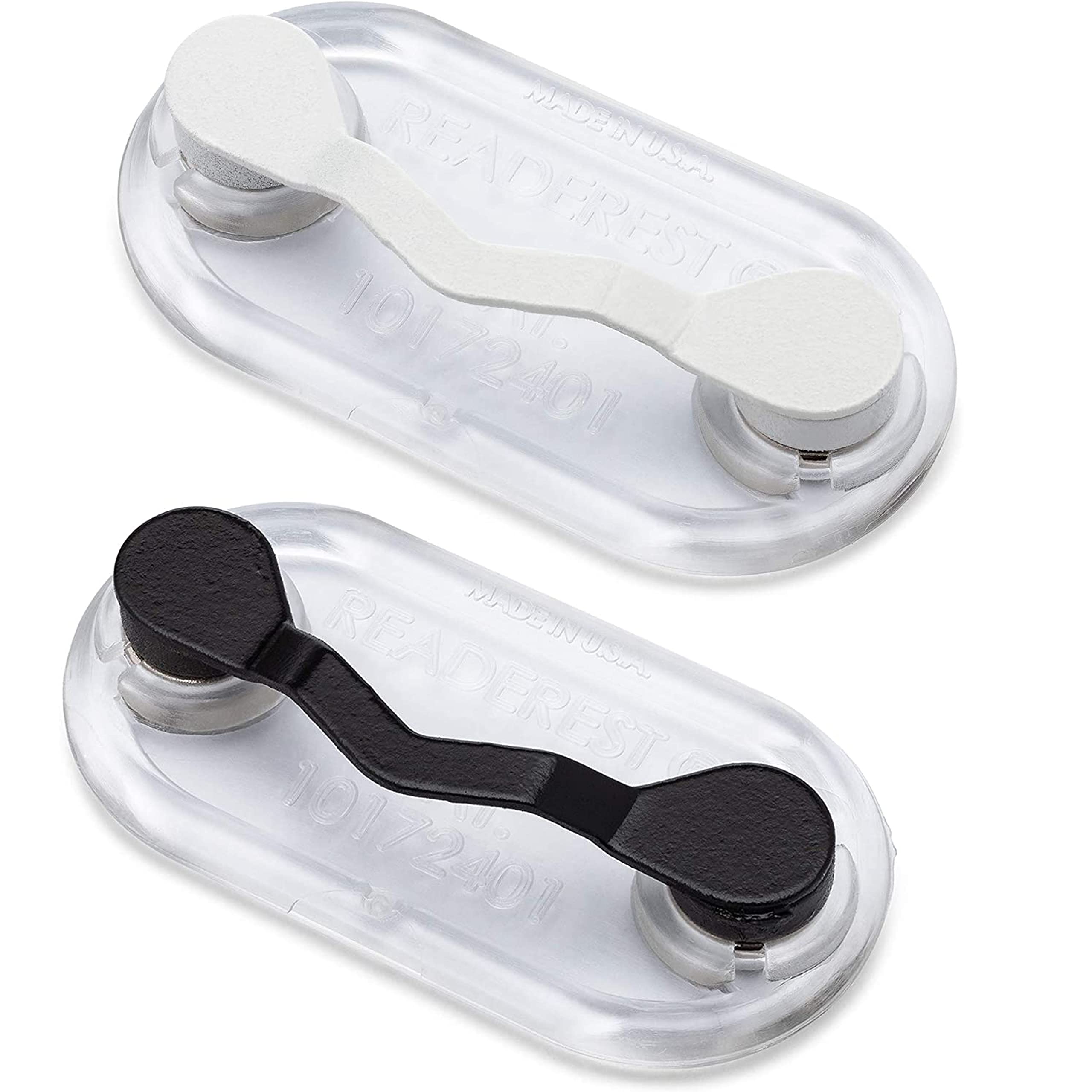 Readerest Magnetic Eyeglass Holders - Eye Glasses Holder with Magnetic Clips Sunglasses Holds - Stainless Eyeglasses Organizer - Multi-Functional Magnet Storage - 2 Pack Black & White