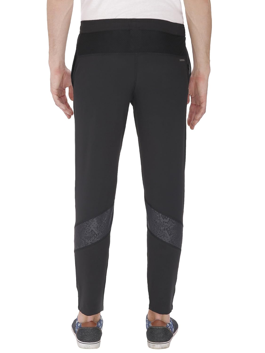 adidas black polyester lycra trackpants