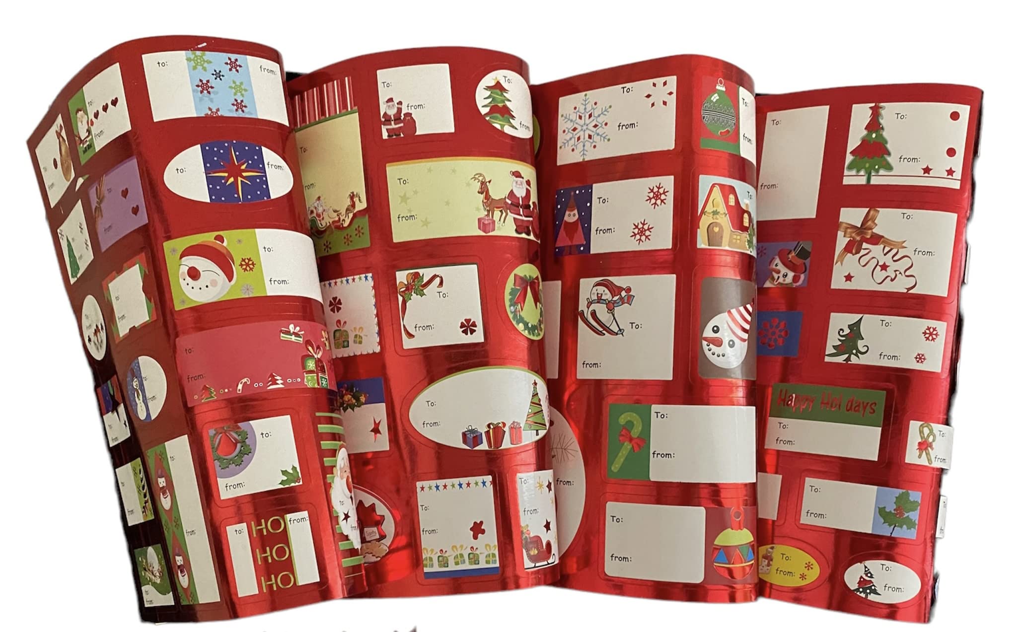 GMM Pack of 120 Christmas Adhesive Labels, Christmas Stickers Cards; Christmas Stickers x Gift Box Envelope Bag Christmas Basket (To…from...)