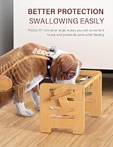 Vantic Raised Dog Bowls with Stand 6 Height Adjustable Bamboo Feeding Station view 4