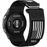 22mm Watch Band Compatible with Garmin Venu 3 Watch Bands/Vivoactive 4/ Venu 2, Nylon Soft Sport Hook&Loop Clasp Wristband Strap Accessories for Forerunner 265/255/255 Music Watch Men Women