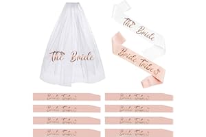 BachpartyGifts Bachelorette Sashes and Bridal Veil Set Bride Tribe Sash Bachelorette Party Favors