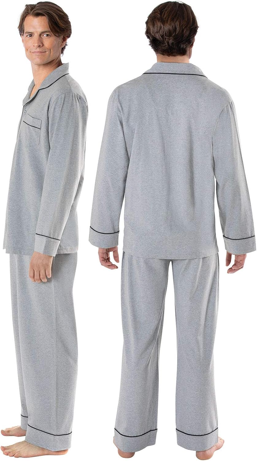 PajamaGram Classic Mens Pajamas Cotton - Men Pajamas Set at  Men’s Clothing store