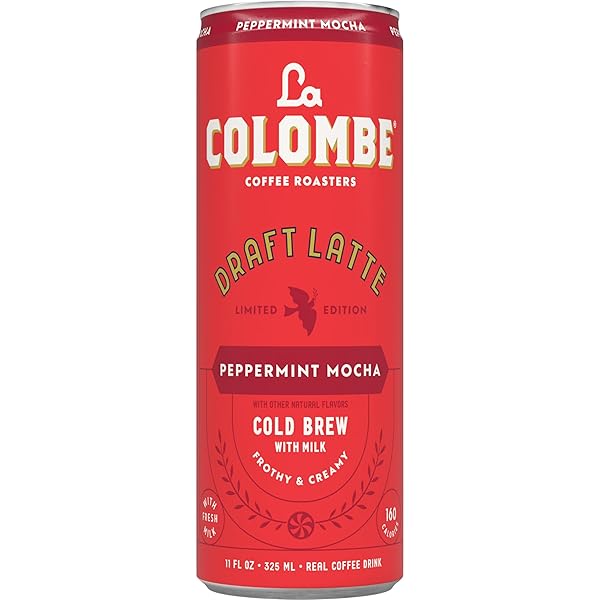 LA COLOMBE COFFEE, PEPPERMINT MOCHA LATTE, 11 FL OZ CANS (PACK OF 12)