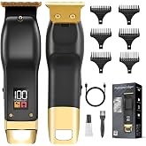 Beard Trimmer for Men, Cordless Hair Clippers for Men with 6 Guards | Type-C Rechargeable Hair Trimmer with Led Display, Electric Razors for Face, Neck, Groin &amp; Manscaping, Ideal Gift for Men