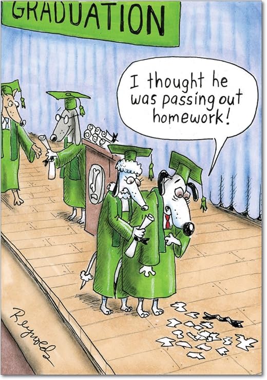 Dog Graduation Humorous Animal Graduation Greeting Card