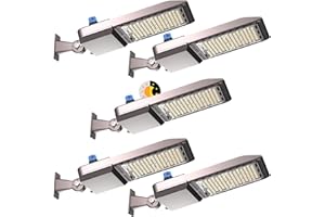 Lightdot 240W LED Parking Lot Lights Outdoor(36000LM Eqv 1000W HPS) 5000K Parking Lot Light Commercial, AC100-277V IP65 Led Pole Light Arm Mount with Photocell 7 Yrs Warranty-5Pack