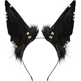 BNLIDES Handmade Fur Wolf Ears Headwear Adult Cosplay Costume Accessories for Halloween