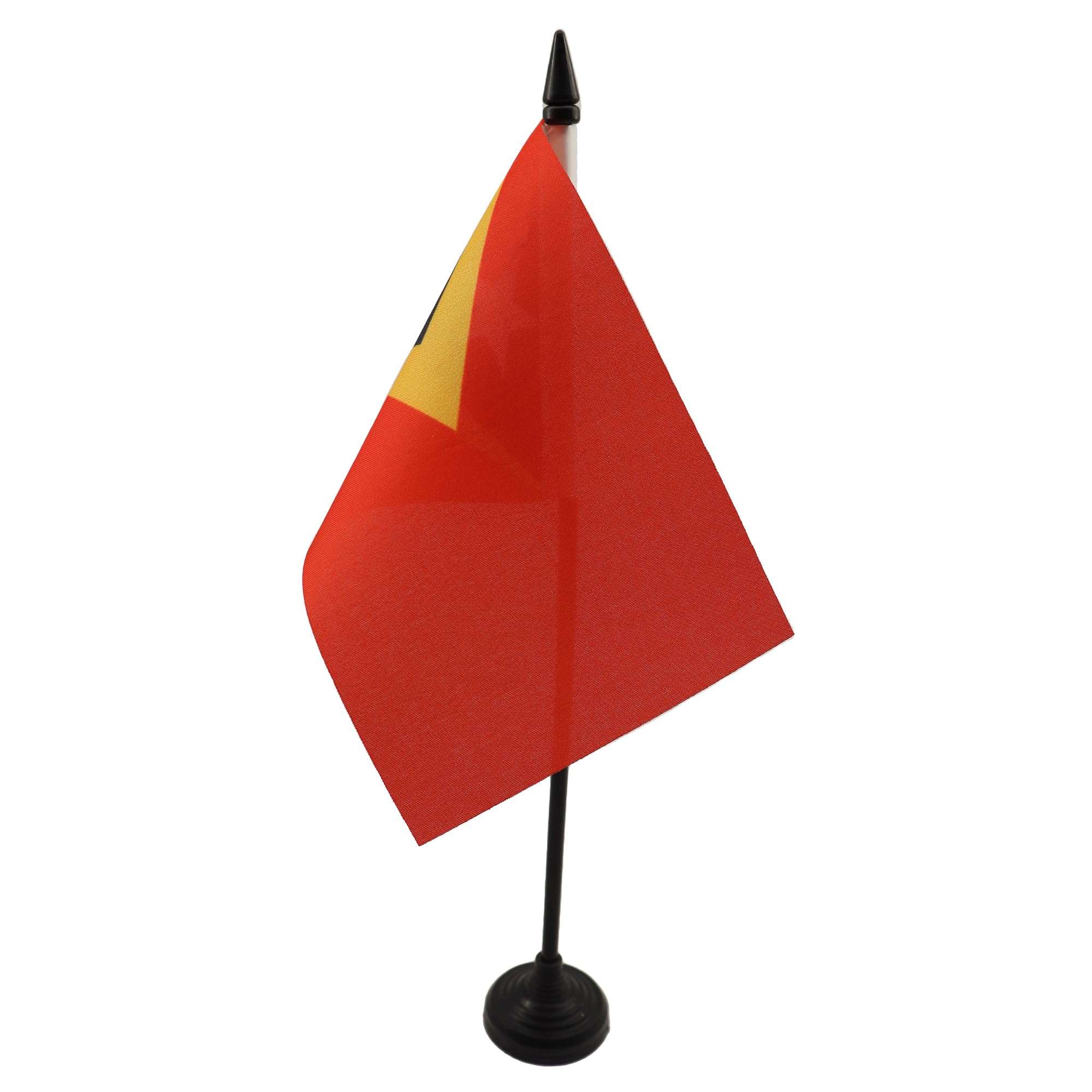 AZ FLAG - East Timor Table Flag 4'' x 6'' - East Timorese Office Mini Banner 100% Polyester 15 x 10 cm - Mini Desk Flag with 10'' Pole and Black Plastic Base