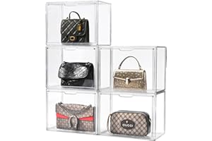 beehomay Purse Organizer for Closet，Clear Plastic Handbag Storage Organizer with Magnetic Door,Display Case for Wallet, Book, Cosmetic