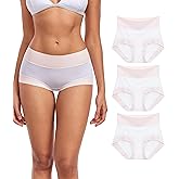 ANLIQI Modal Underwear Women No Show Hipster Panties for Women Pack Workout Full Coverage Briefs Soft Gym Sports Undies