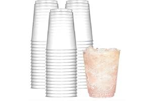 R-kay Clear Plastic Cups For Party - 10 Oz - Clear Cups 50 Pack - Extra Heavy Duty Clear Disposable Cups - Clear Party Cups Disposable For All Occasions - Plastic Glasses/Plastic Cocktail Glasses