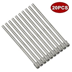 Hordion 20 Pcs 3mm / 1/8 Inch Diamond Drill Bit