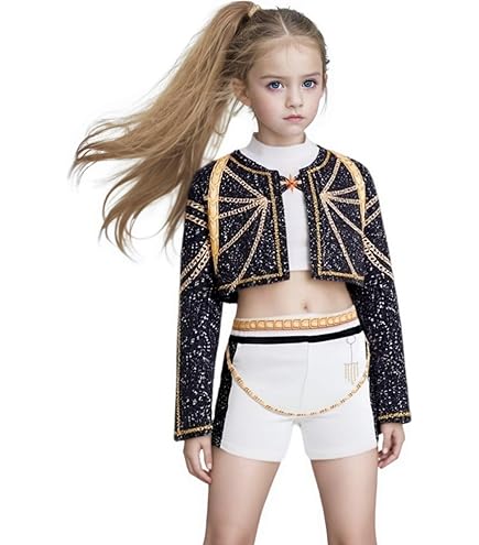 ZHOAOUAO Disfraz De Cosplay De Rumi Para Niñas – Chaqueta Amarilla + Pantalón Corto + Colgante, Ideal Para Halloween, Fiestas Temáticas Y Actuaciones Escénicas