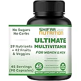 SHIFAA NUTRITION Halal Vitamins, Multivitamin for Women & Men – Comprehensive Support for Heart, Brain, Eye & Immune Health – Gluten, Dairy & Egg Free Mens Vitamins Multivitamin (45 Day Supply)