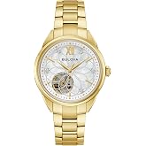 Bulova Ladies' Classic Diamond 3-Hand Automatic in Stainless Steel, Mother-of-Pearl Dial and Open Aperture Dial