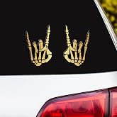 Rock On Gold Chrome Skeleton Hands Decals - Set of 2 5