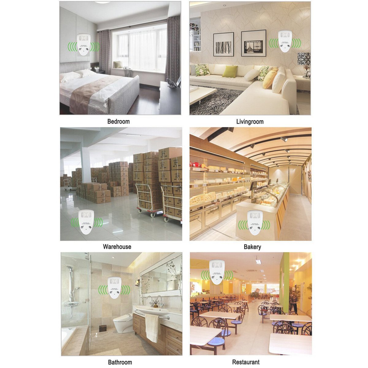 Ultrasonic Pest Repeller 3 Packs White Plug In Insect Control Indoor Electronic Repellent