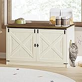 Hzuaneri Cat Litter Box Enclosure, Hidden Litter Box Furniture with Removable Dividers, Reversible Entrance Left or Right Sid