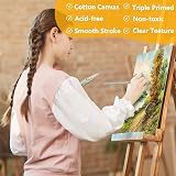 Koncci Canvas for Painting 20x25cm 5 Pack Acid-Free Cotton Blank Boards view 2